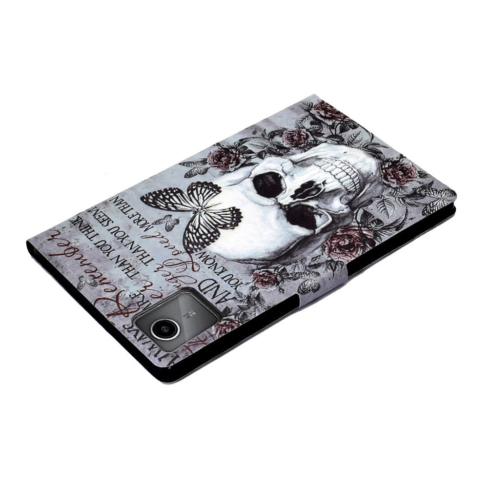 For Lenovo Xiaoxin Pad 11 2025 Case Stand Pattern Printed Leather Cover - Skull