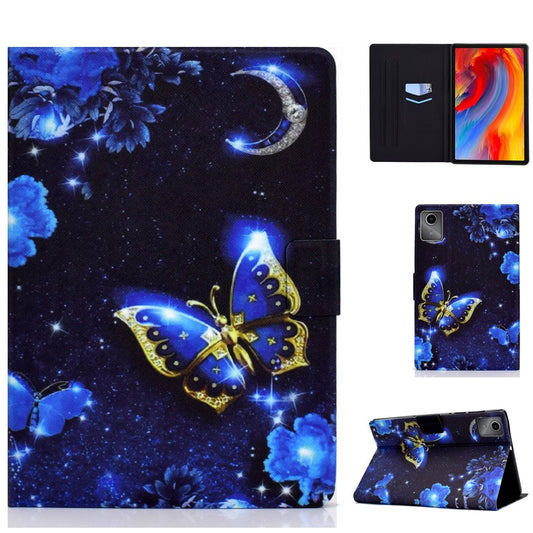 For Lenovo Xiaoxin Pad 11 2025 Case Stand Pattern Printed Leather Cover - Blue Butterfly