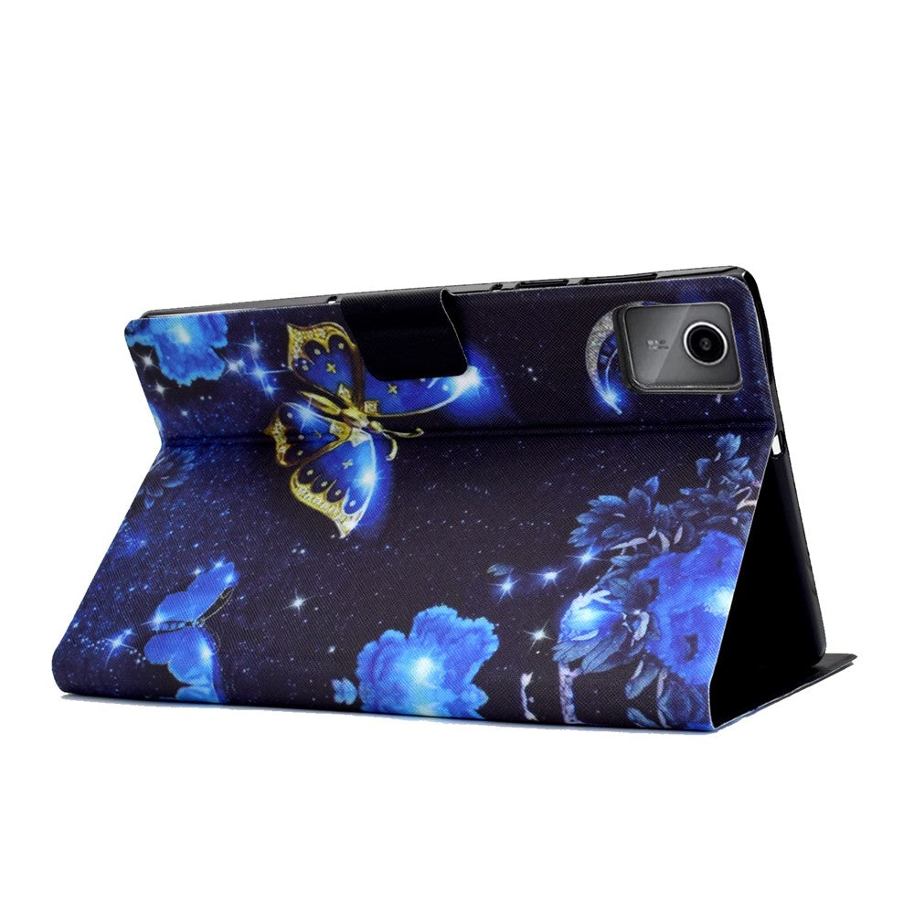 For Lenovo Xiaoxin Pad 11 2025 Case Stand Pattern Printed Leather Cover - Blue Butterfly
