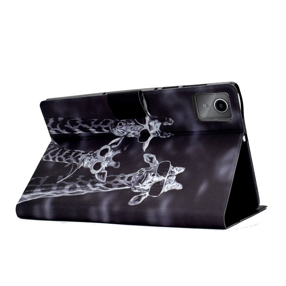 For Lenovo Xiaoxin Pad 11 2025 Case Stand Pattern Printed Leather Cover - Three Giraffes