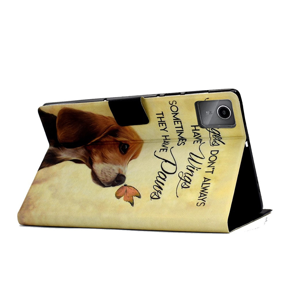 For Lenovo Xiaoxin Pad 11 2025 Case Stand Pattern Printed Leather Cover - Butterfly and Dog