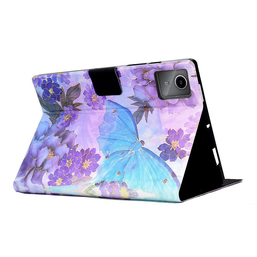 For Lenovo Xiaoxin Pad 11 2025 Case Stand Pattern Printed Leather Cover - Peony and Butterfly