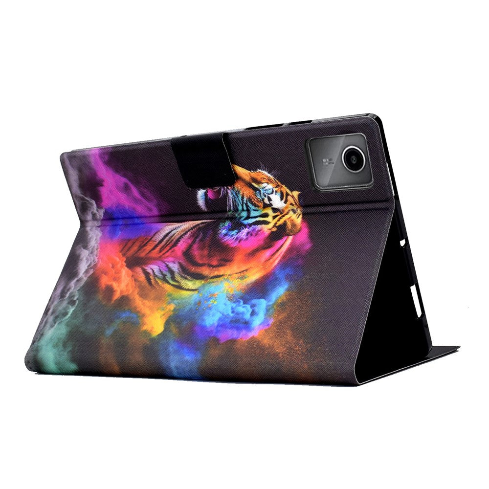 For Lenovo Xiaoxin Pad 11 2025 Case Stand Pattern Printed Leather Cover - Colorful Tiger