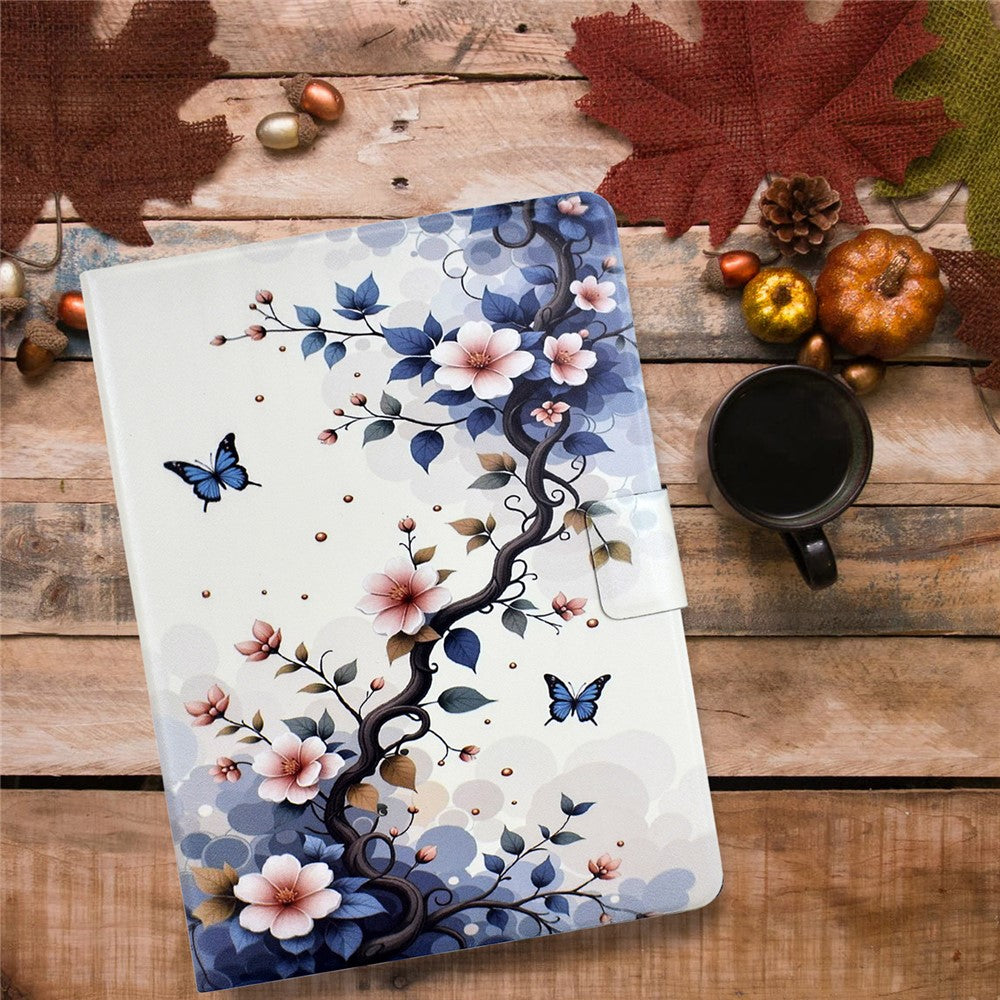 For Lenovo Xiaoxin Pad 11 2025 Case Card Holder Pattern Print Leather Cover - Pink Flower
