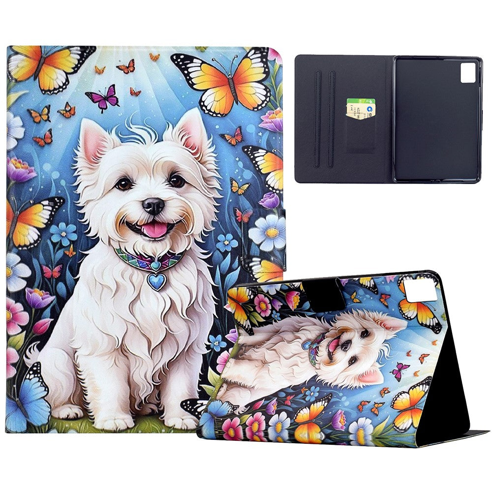 For Lenovo Xiaoxin Pad 11 2025 Case Card Holder Pattern Print Leather Cover - Dog