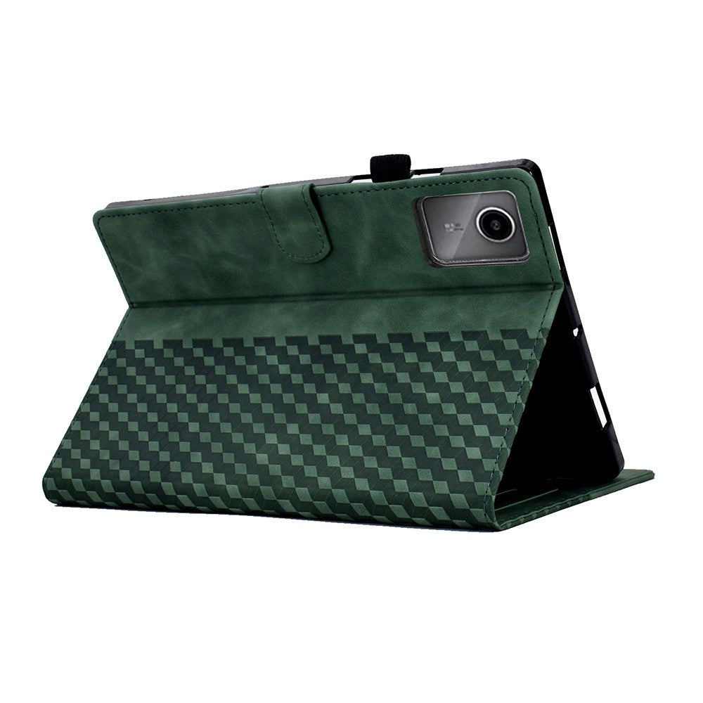 For Lenovo Xiaoxin Pad 11 2025 Case Card Slots Block Pattern Leather Cover - Green