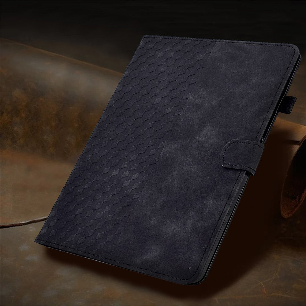For Lenovo Xiaoxin Pad 11 2025 Case Card Slots Block Pattern Leather Cover - Black