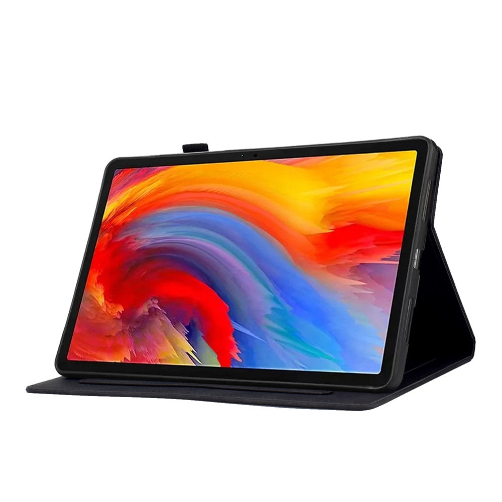 For Lenovo Xiaoxin Pad 11 2025 Case Flower Butterfly Imprinted Card Slots Leather Cover - Black