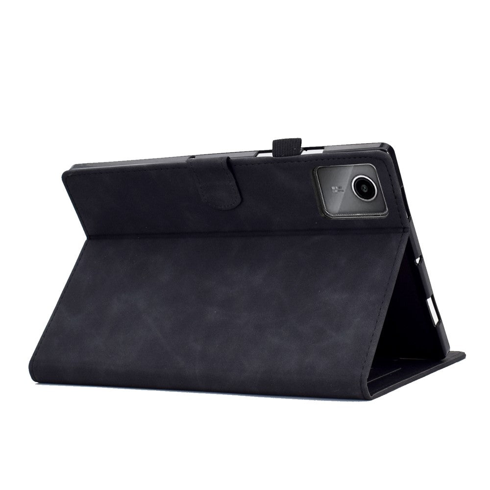 For Lenovo Xiaoxin Pad 11 2025 Case Flower Butterfly Imprinted Card Slots Leather Cover - Black
