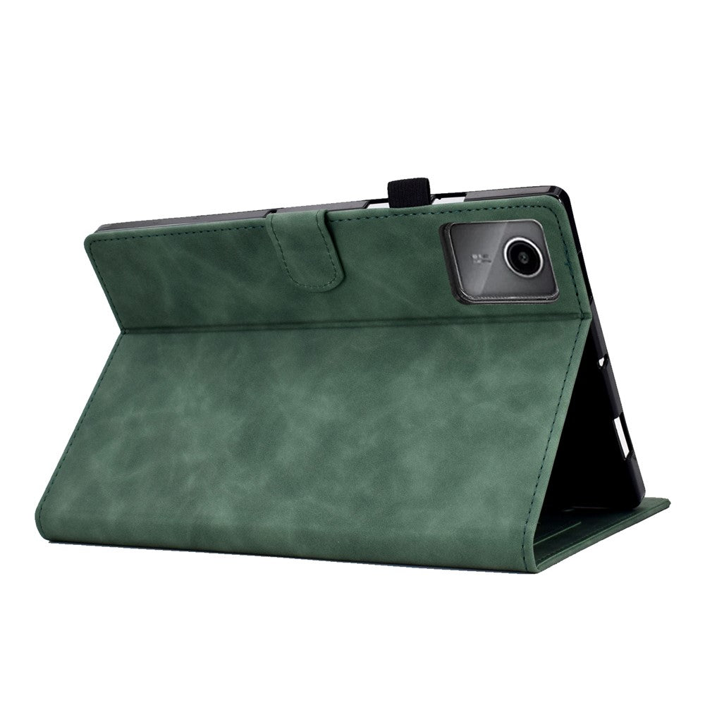 For Lenovo Xiaoxin Pad 11 2025 Case Flower Butterfly Imprinted Card Slots Leather Cover - Green