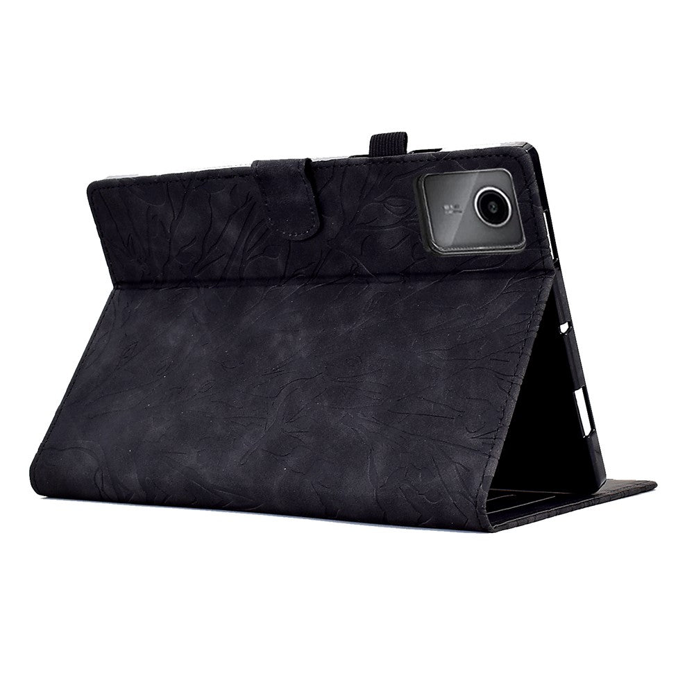 For Lenovo Xiaoxin Pad 11 2025 Leather Case Tree Pattern Card Slots Stand Cover - Black