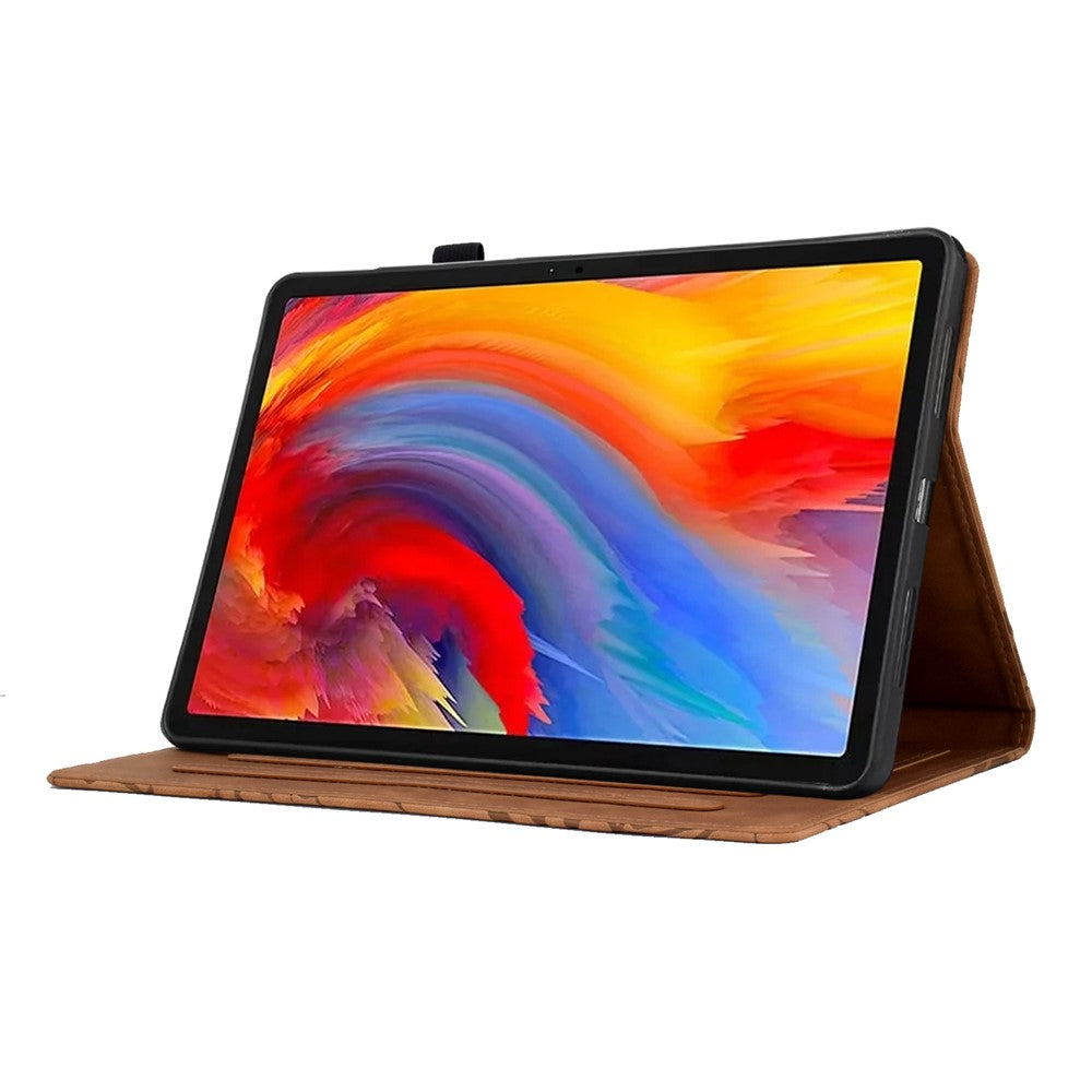 For Lenovo Xiaoxin Pad 11 2025 Leather Case Tree Pattern Card Slots Stand Cover - Brown