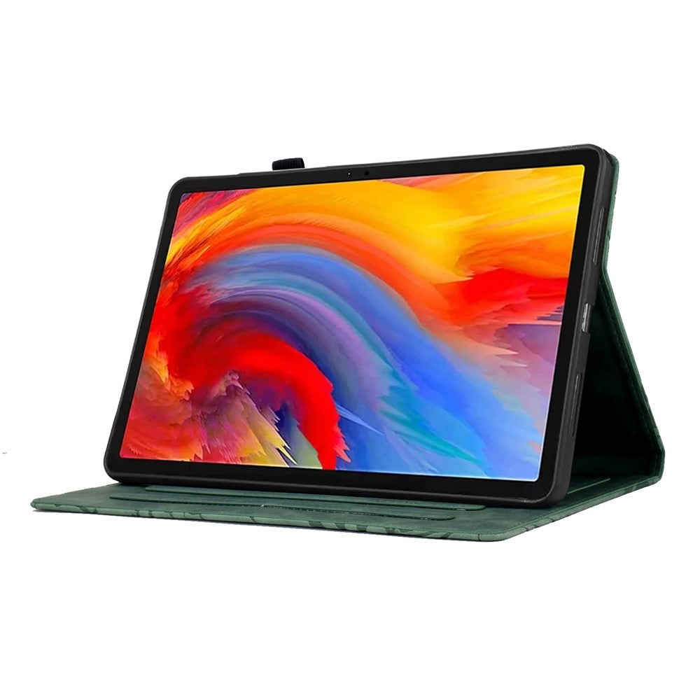 For Lenovo Xiaoxin Pad 11 2025 Leather Case Tree Pattern Card Slots Stand Cover - Green