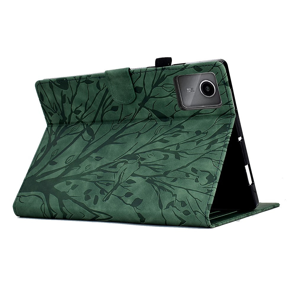 For Lenovo Xiaoxin Pad 11 2025 Leather Case Tree Pattern Card Slots Stand Cover - Green