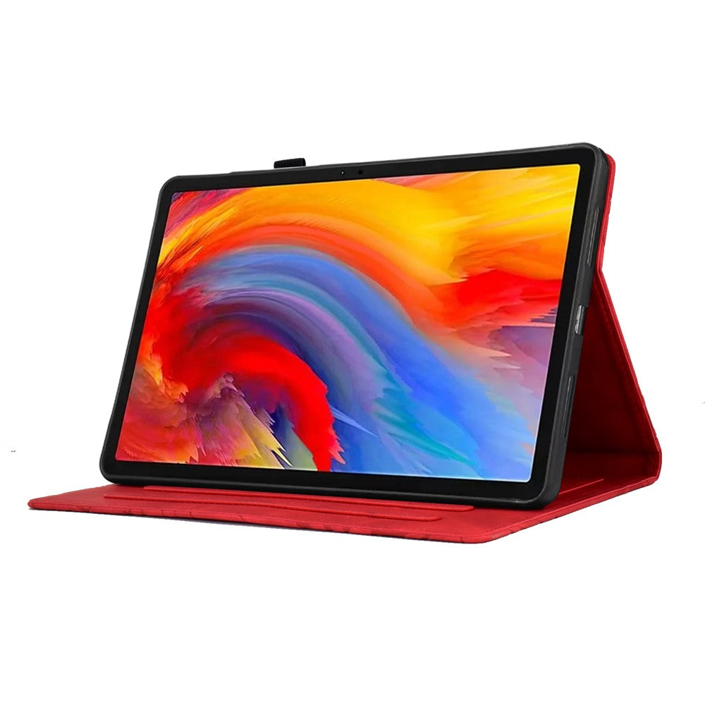 For Lenovo Xiaoxin Pad 11 2025 Leather Case Tree Pattern Card Slots Stand Cover - Red