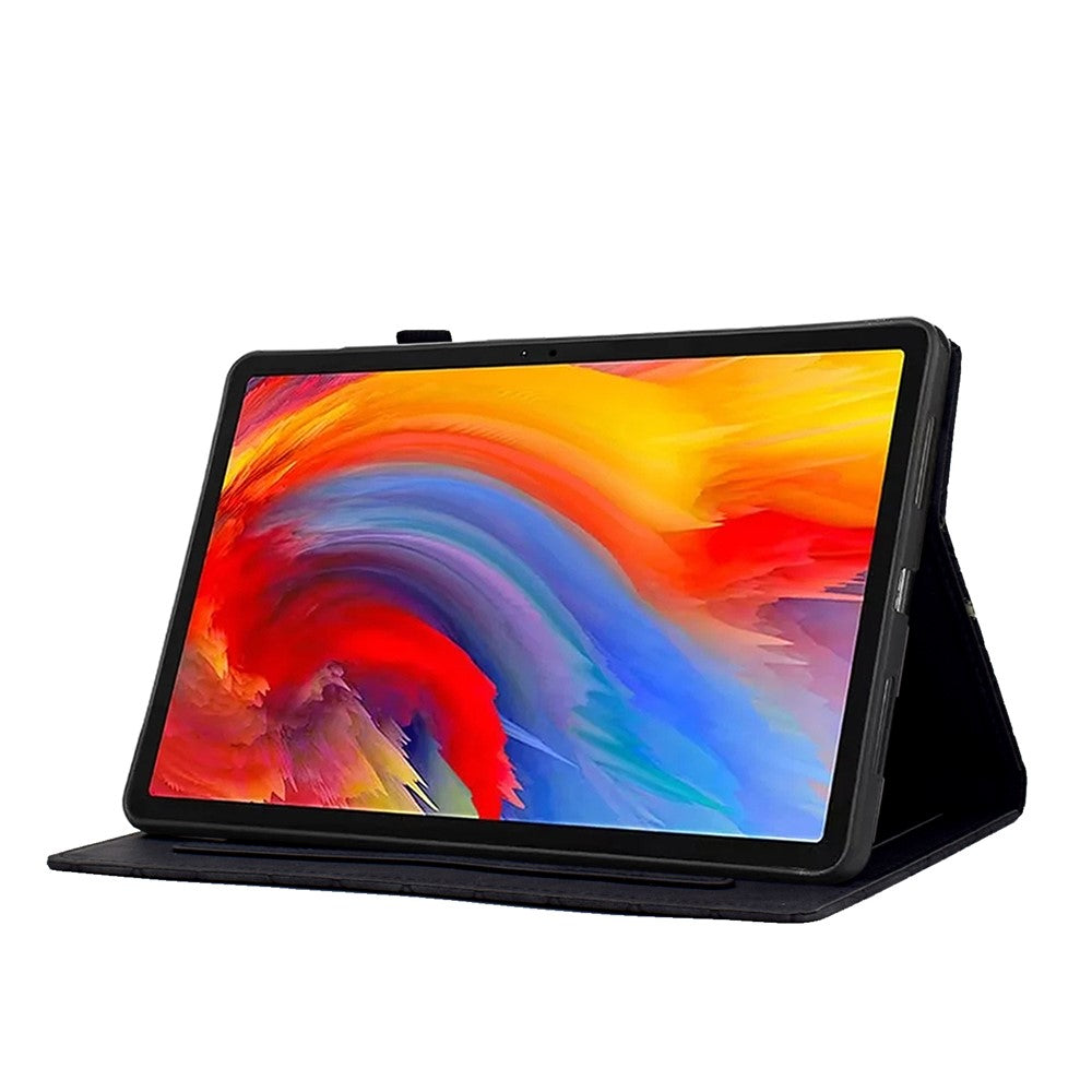 For Lenovo Xiaoxin Pad 11 2025 Case Card Slots Stand Rhombus Auto Wake / Sleep Leather Cover - Black