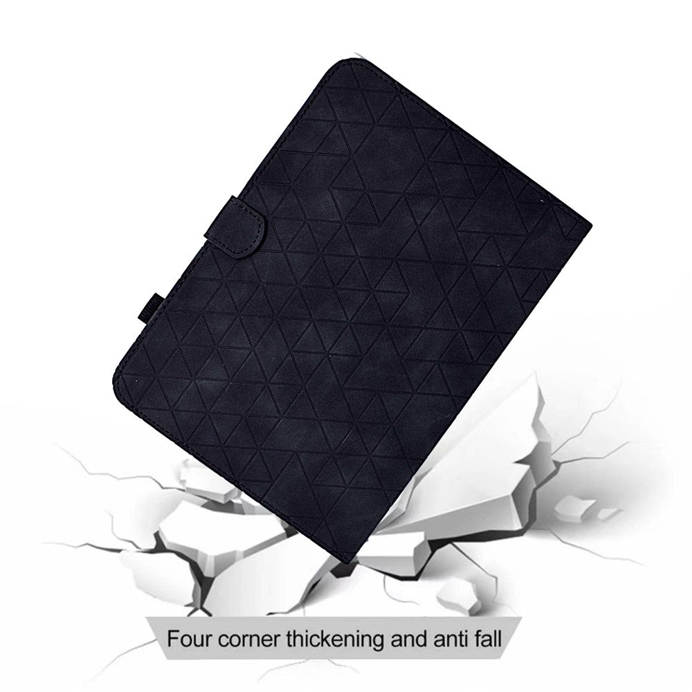 For Lenovo Xiaoxin Pad 11 2025 Case Card Slots Stand Rhombus Auto Wake / Sleep Leather Cover - Black