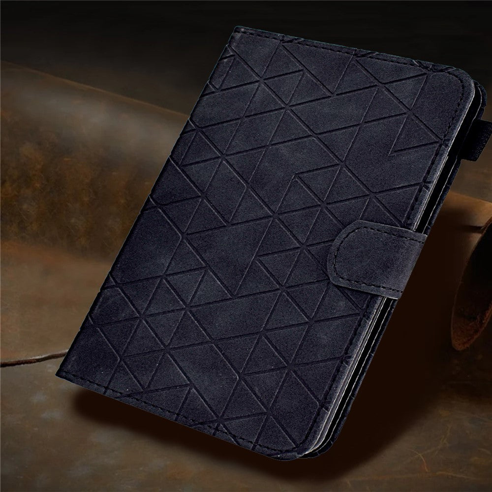 For Lenovo Xiaoxin Pad 11 2025 Case Card Slots Stand Rhombus Auto Wake / Sleep Leather Cover - Black