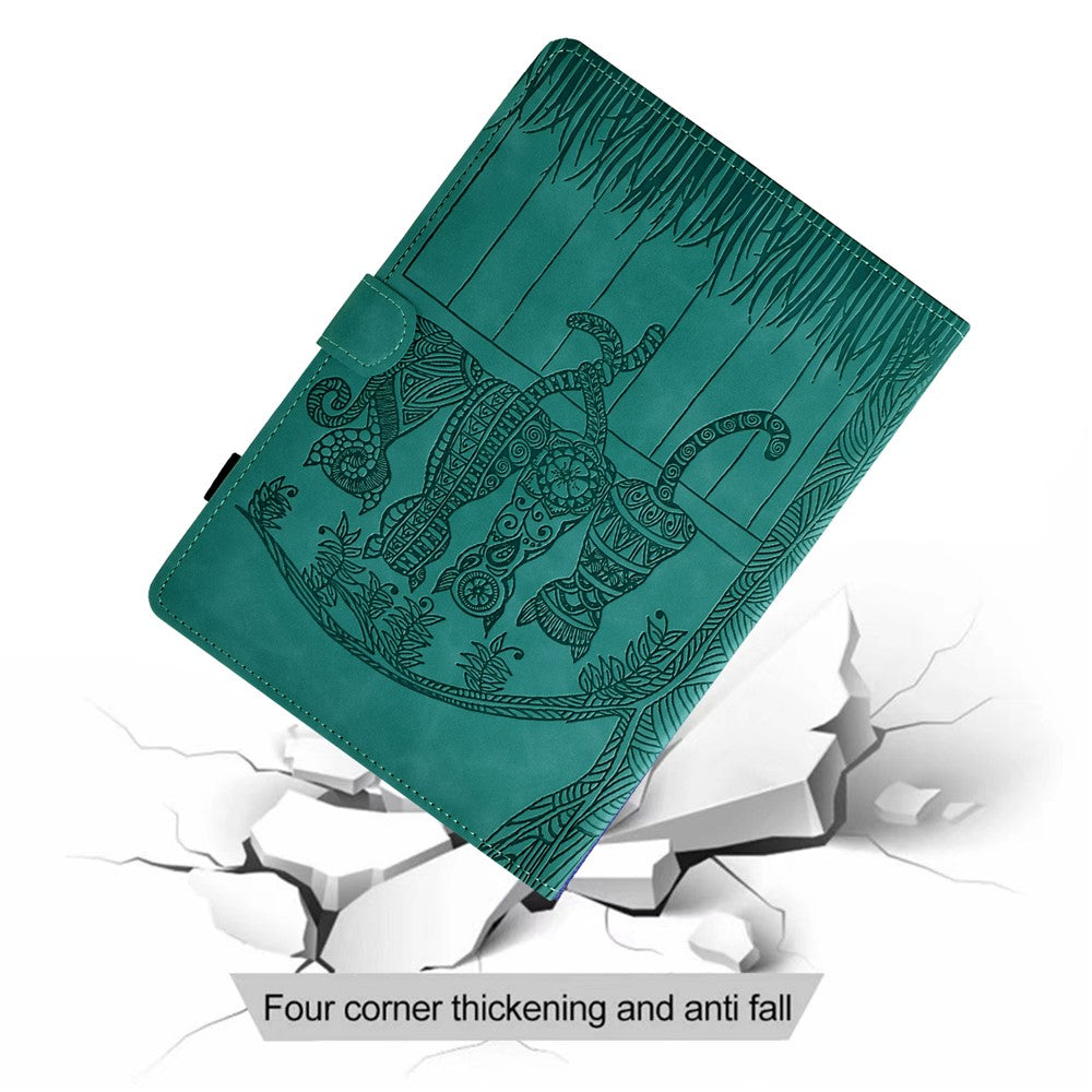 For Lenovo Xiaoxin Pad 11 2025 Case Cats Imprinted PU Leather Card Slots Tablet Cover - Baby Blue