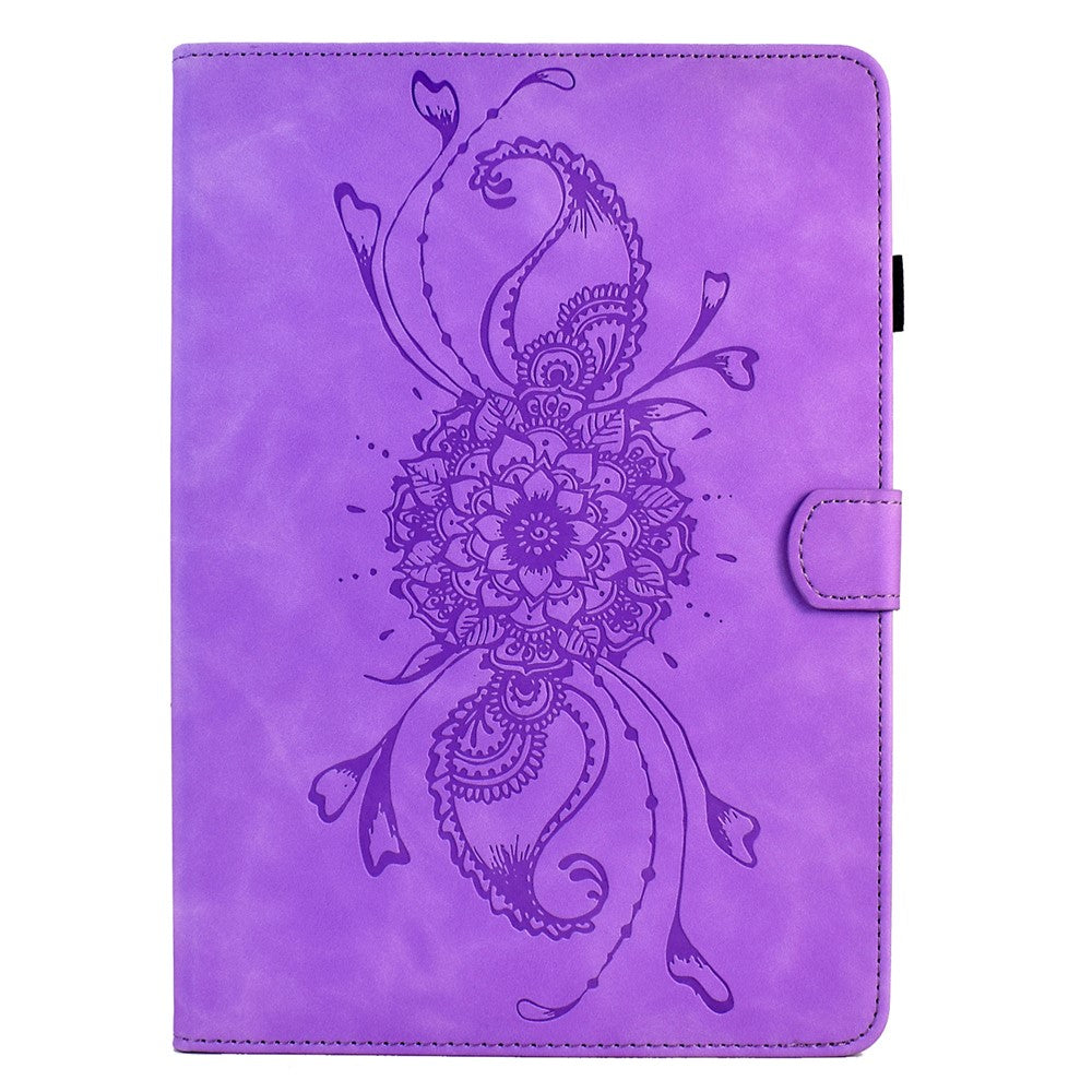 For Lenovo Xiaoxin Pad 11 2025 Case Mandala Imprinted Leather Tablet Cover with Card Slots - Purple