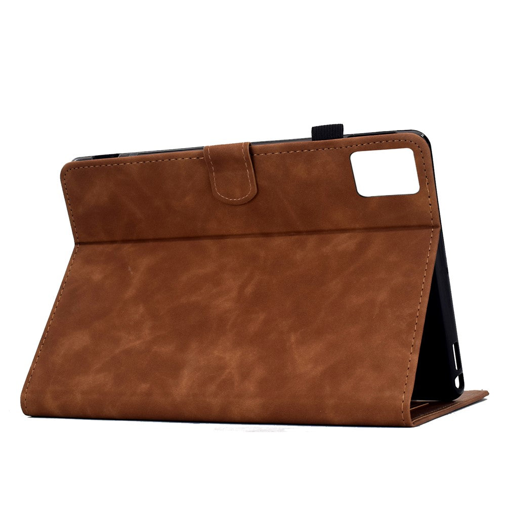 For Lenovo Xiaoxin Pad 11 2025 Case Mandala Imprinted Leather Tablet Cover with Card Slots - Brown