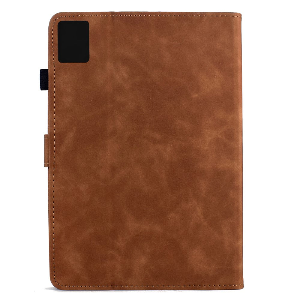 For Lenovo Xiaoxin Pad 11 2025 Case Mandala Imprinted Leather Tablet Cover with Card Slots - Brown