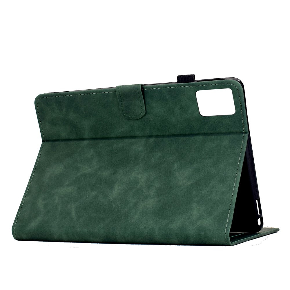For Lenovo Xiaoxin Pad 11 2025 Case Mandala Imprinted Leather Tablet Cover with Card Slots - Green