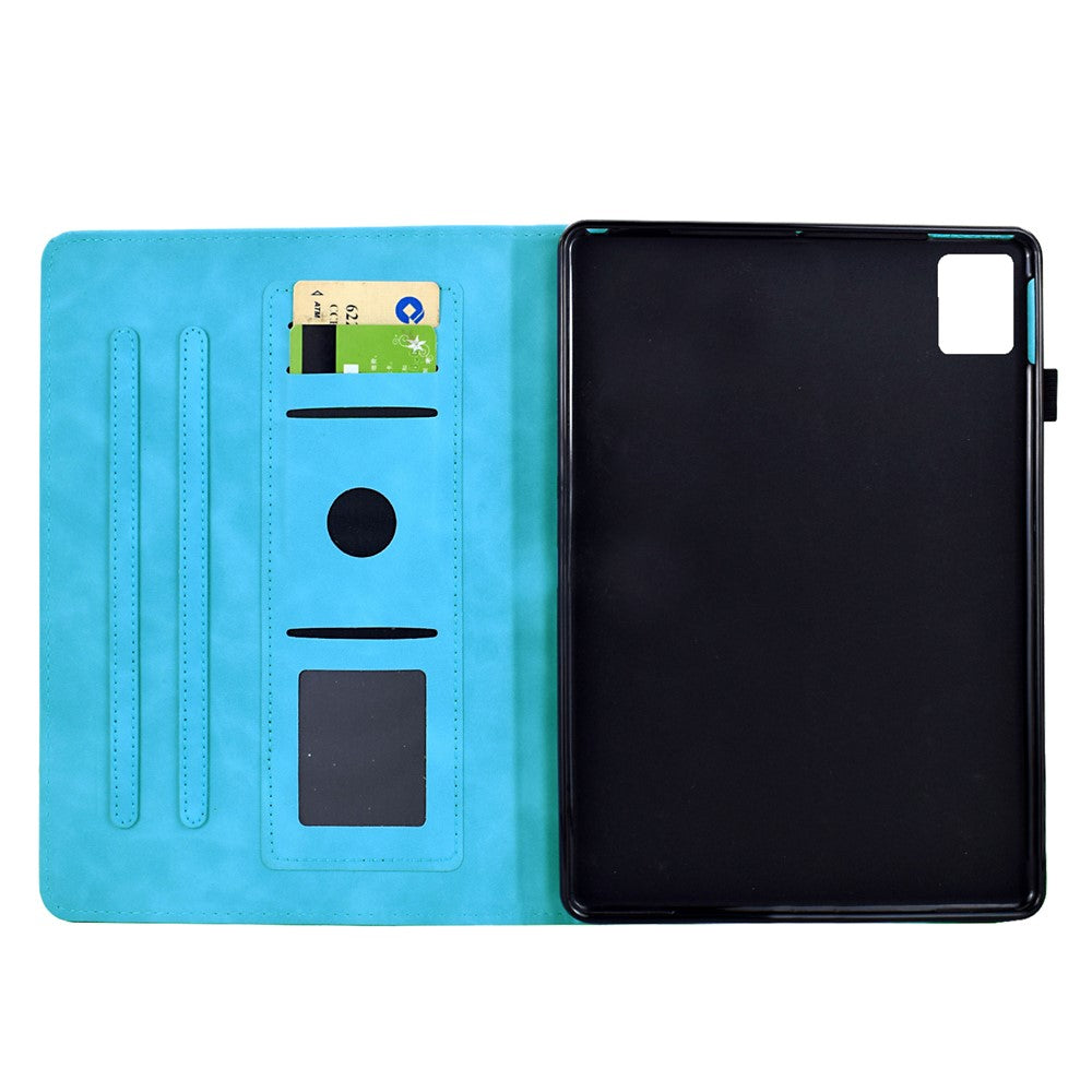 For Lenovo Xiaoxin Pad 11 2025 Case Mandala Imprinted Leather Tablet Cover with Card Slots - Sky Blue