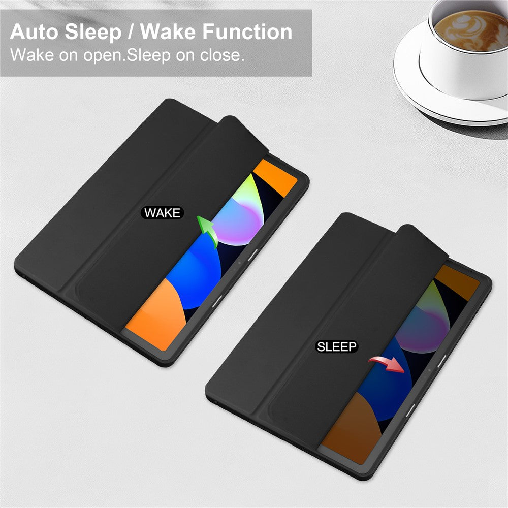 For Lenovo Xiaoxin Pad 11 2025  /  Idea Tab (TB336ZU  /  TB336FU) Case Clear Acrylic Leather Tablet Cover Support Auto Sleep  /  Wake - Black