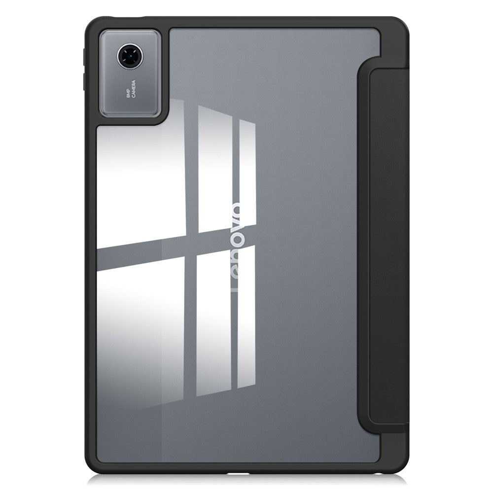 For Lenovo Xiaoxin Pad 11 2025  /  Idea Tab (TB336ZU  /  TB336FU) Case Clear Acrylic Leather Tablet Cover Support Auto Sleep  /  Wake - Black