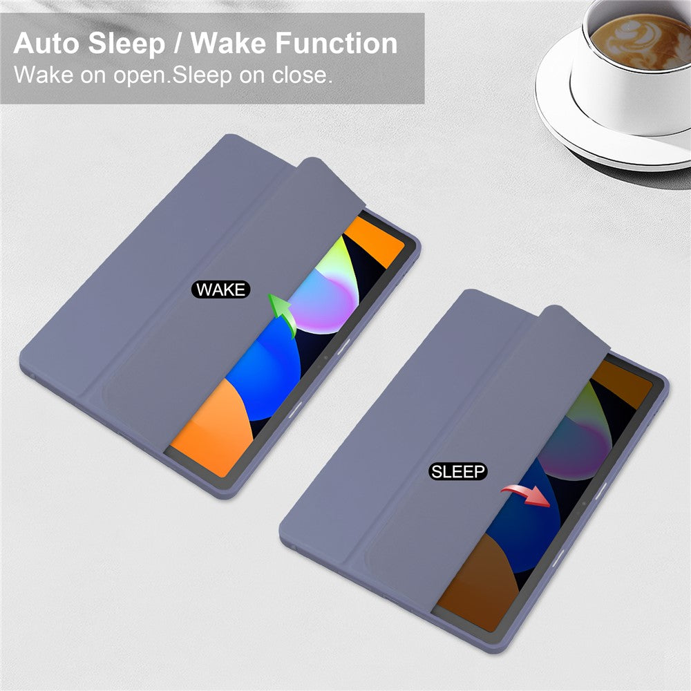 For Lenovo Xiaoxin Pad 11 2025  /  Idea Tab (TB336ZU  /  TB336FU) Case Clear Acrylic Leather Tablet Cover Support Auto Sleep  /  Wake - Purple