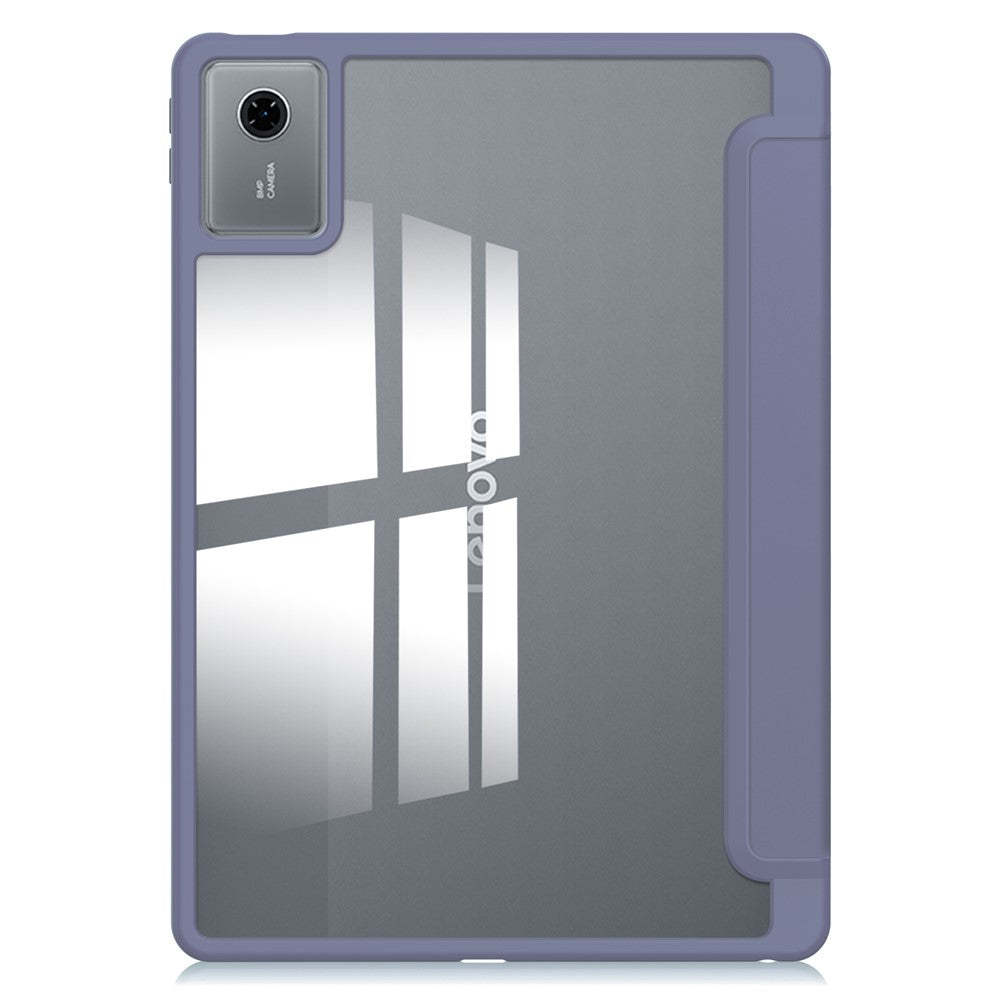 For Lenovo Xiaoxin Pad 11 2025  /  Idea Tab (TB336ZU  /  TB336FU) Case Clear Acrylic Leather Tablet Cover Support Auto Sleep  /  Wake - Purple