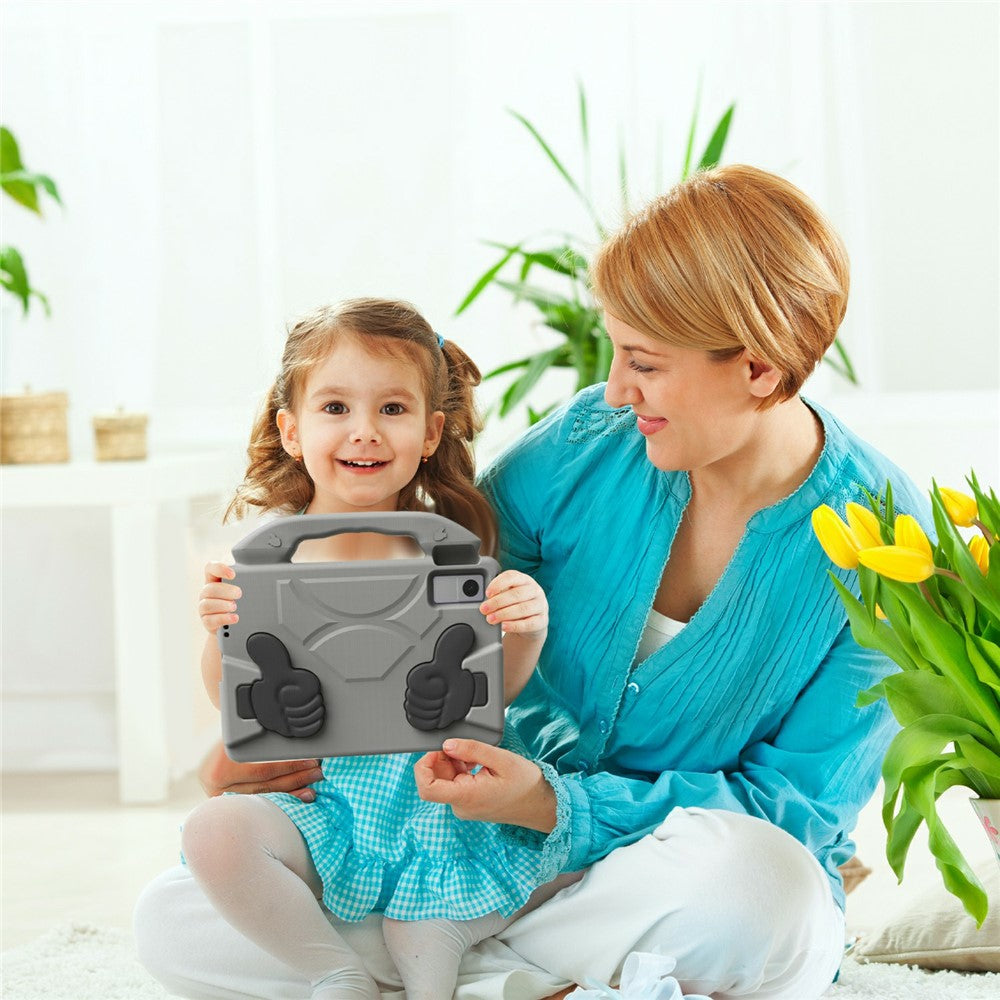 Ultra-Soft EVA Case For Lenovo Tab M10 Plus (3rd Gen) / Tab M10 5G / K10 Pro / Xiaomi Redmi Pad Thumb Kickstand Tablet Cover - Grey