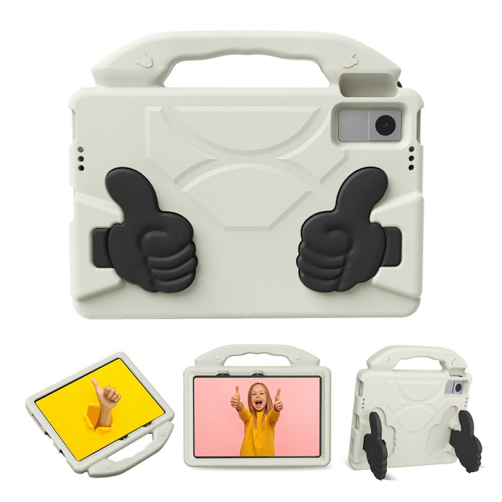 Ultra-Soft EVA Case For Lenovo Tab M10 Plus (3rd Gen) / Tab M10 5G / K10 Pro / Xiaomi Redmi Pad Thumb Kickstand Tablet Cover - White