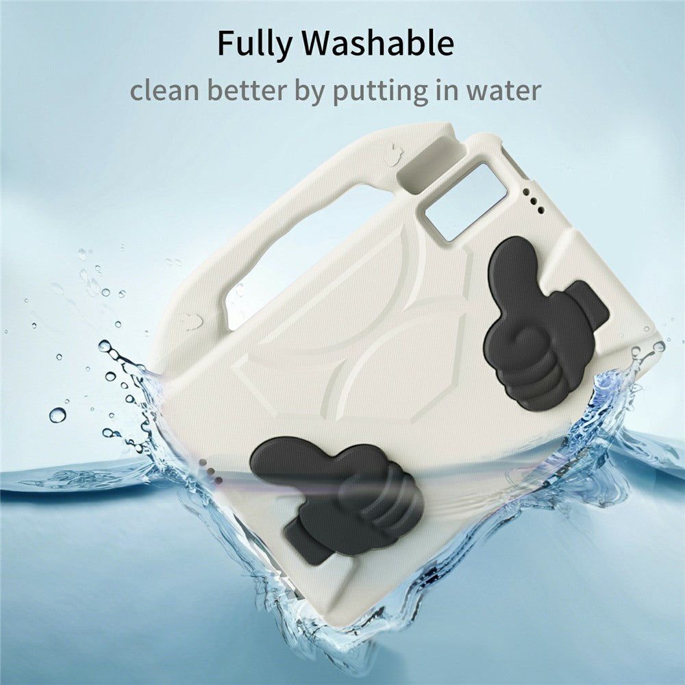 Ultra-Soft EVA Case For Lenovo Tab M10 Plus (3rd Gen) / Tab M10 5G / K10 Pro / Xiaomi Redmi Pad Thumb Kickstand Tablet Cover - White