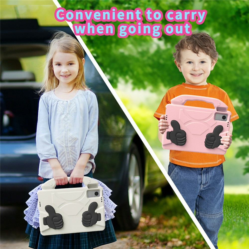 Ultra-Soft EVA Case For Lenovo Tab M10 Plus (3rd Gen) / Tab M10 5G / K10 Pro / Xiaomi Redmi Pad Thumb Kickstand Tablet Cover - White