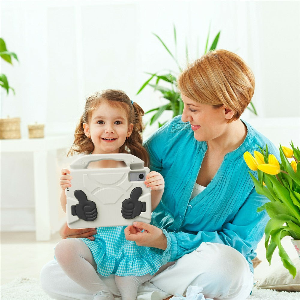 Ultra-Soft EVA Case For Lenovo Tab M10 Plus (3rd Gen) / Tab M10 5G / K10 Pro / Xiaomi Redmi Pad Thumb Kickstand Tablet Cover - White