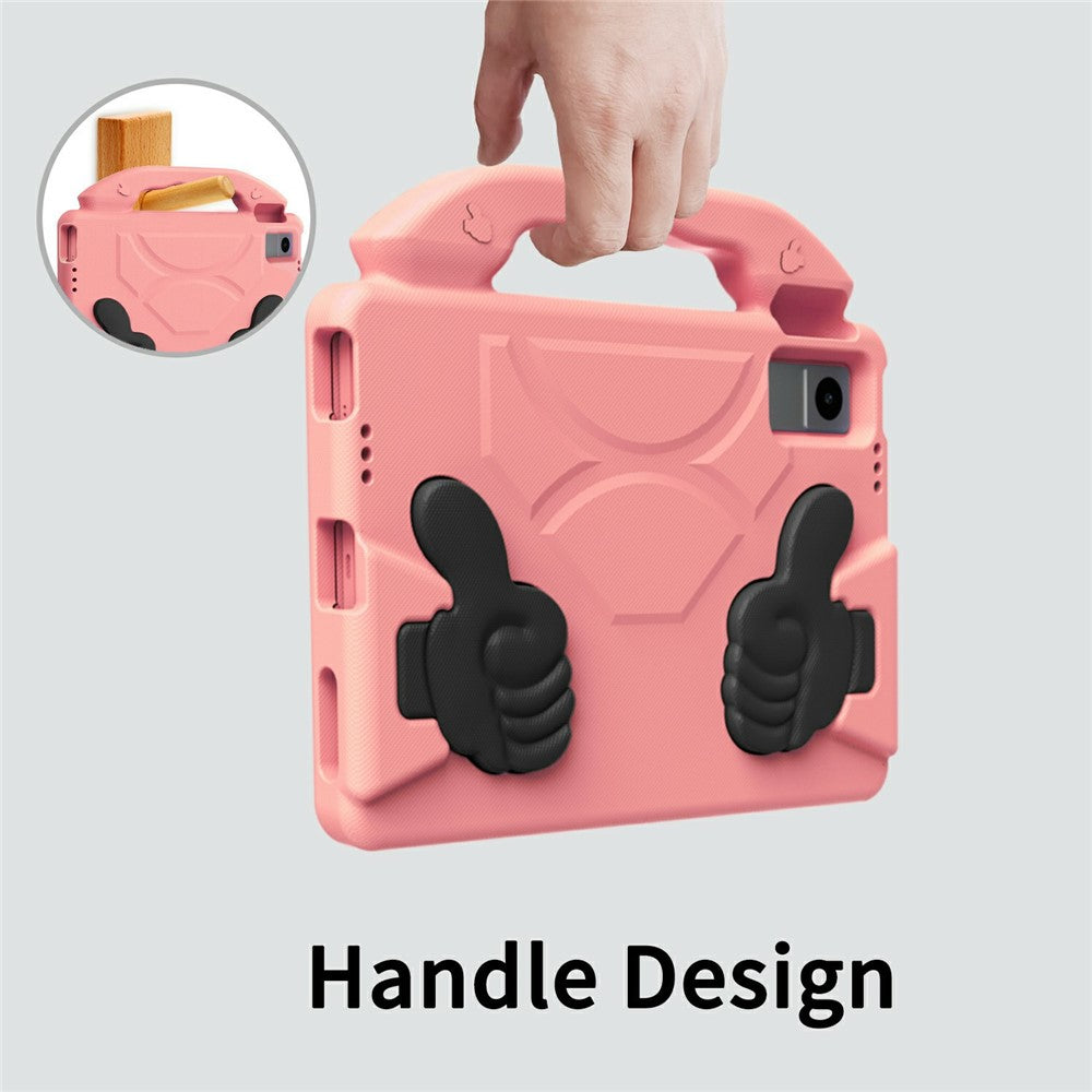 Ultra-Soft EVA Case For Lenovo Tab M10 Plus (3rd Gen) / Tab M10 5G / K10 Pro / Xiaomi Redmi Pad Thumb Kickstand Tablet Cover - Deep Pink