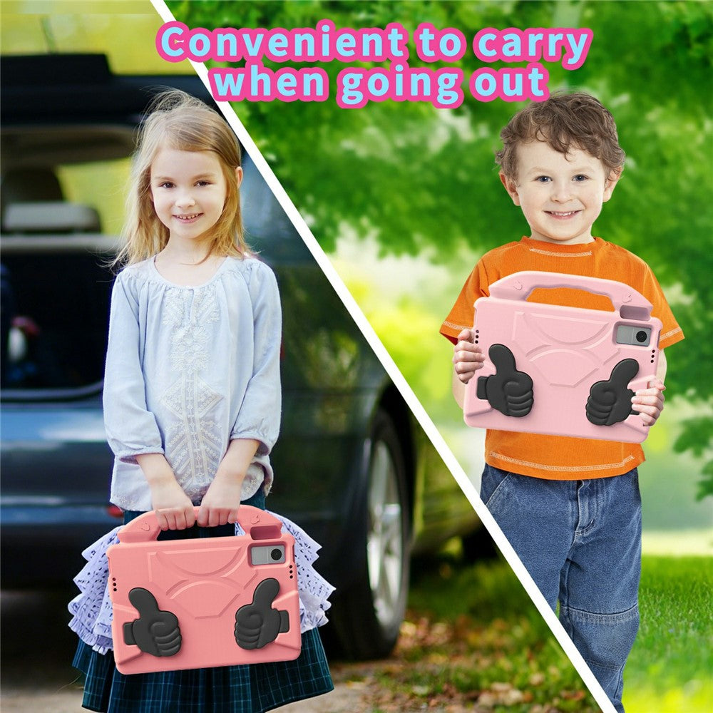 Ultra-Soft EVA Case For Lenovo Tab M10 Plus (3rd Gen) / Tab M10 5G / K10 Pro / Xiaomi Redmi Pad Thumb Kickstand Tablet Cover - Deep Pink