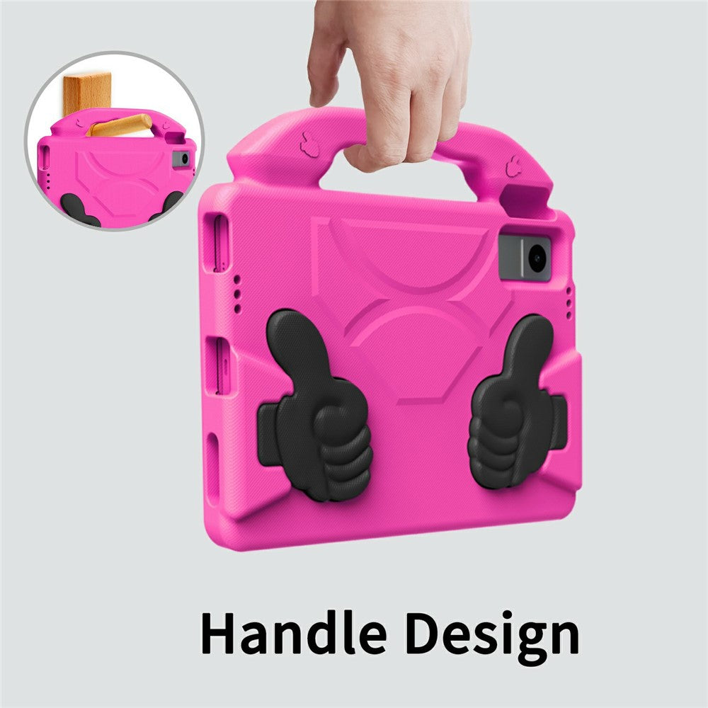 Ultra-Soft EVA Case For Lenovo Tab M10 Plus (3rd Gen) / Tab M10 5G / K10 Pro / Xiaomi Redmi Pad Thumb Kickstand Tablet Cover - Rose