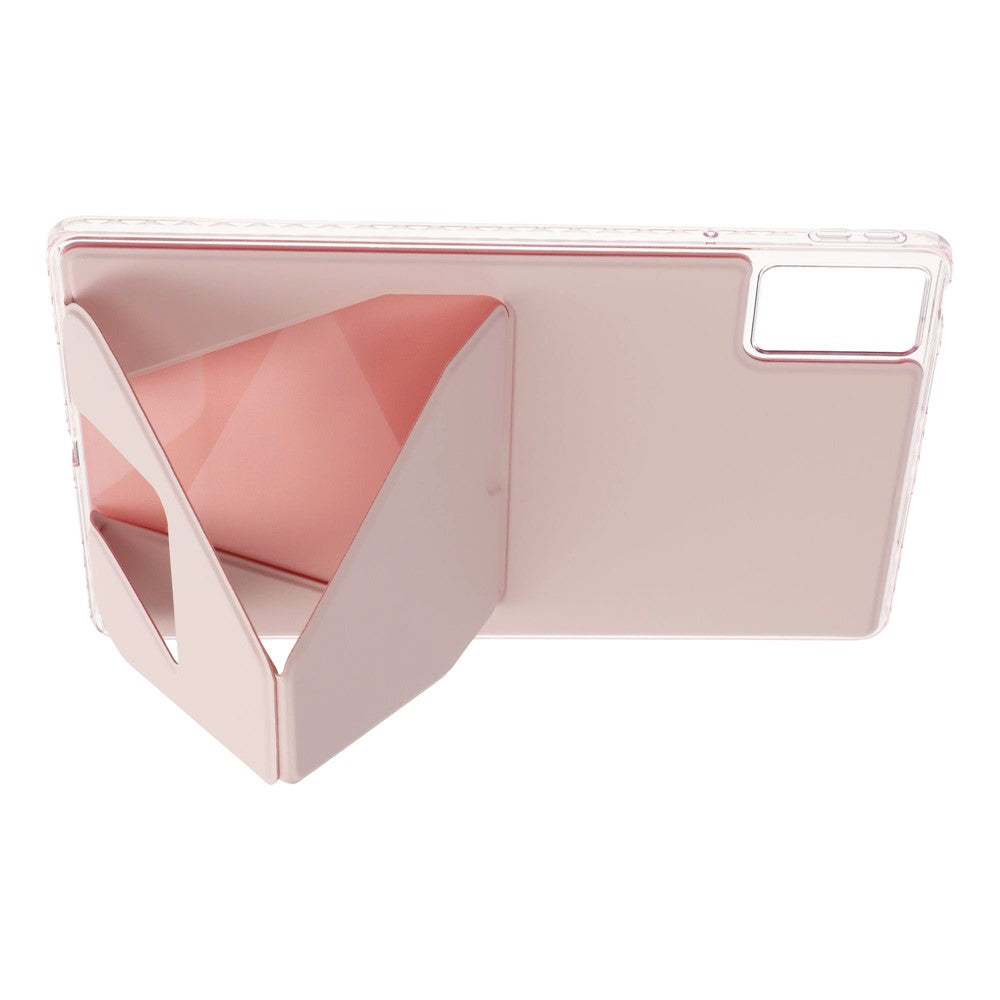 For Lenovo Xiaoxin Pad 11 2025  /  Idea Tab (TB336ZU  /  TB336FU) Case TPU PU Leather Kickstand Tablet Cover - Pink