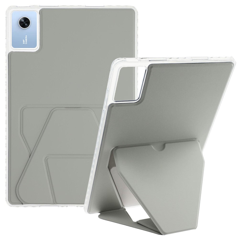 For Lenovo Xiaoxin Pad 11 2025  /  Idea Tab (TB336ZU  /  TB336FU) Case TPU PU Leather Kickstand Tablet Cover - Grey