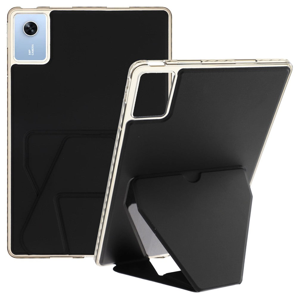 For Lenovo Xiaoxin Pad 11 2025  /  Idea Tab (TB336ZU  /  TB336FU) Case TPU PU Leather Kickstand Tablet Cover - Black