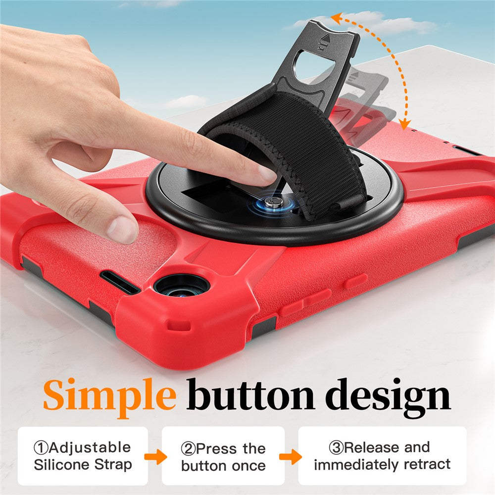 For Lenovo Tab K9 / Tab One Case TPU + PC + Silicone Kickstand Anti Drop Tablet Cover - Red