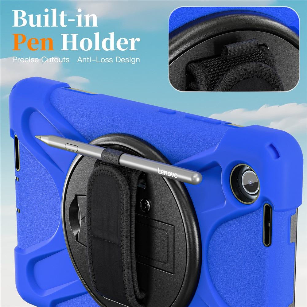 For Lenovo Tab K9 / Tab One Case TPU + PC + Silicone Kickstand Anti Drop Tablet Cover - Blue