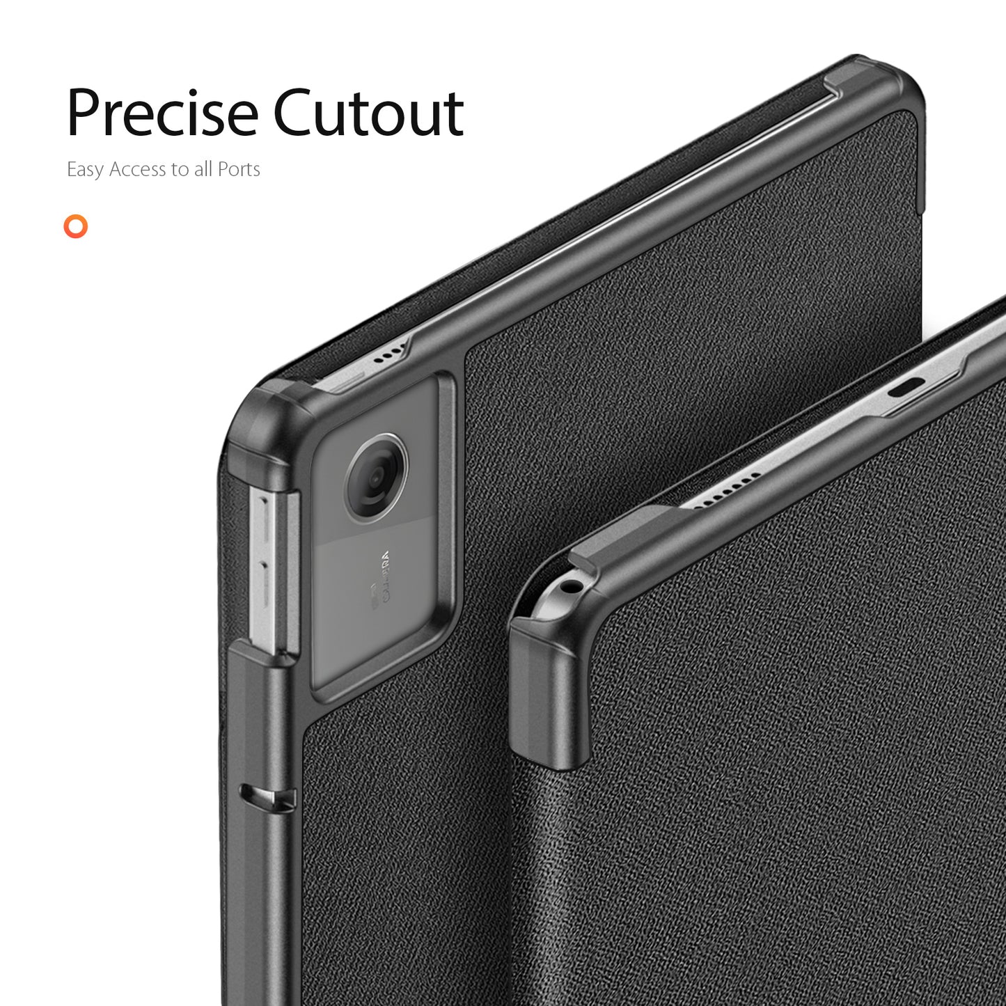 For Lenovo Tab K11 Gen 2 / Lenovo Idea Tab Case DUX DUCIS Domo Series Tri-fold Stand PU Leather Protective Tablet Cover - Black
