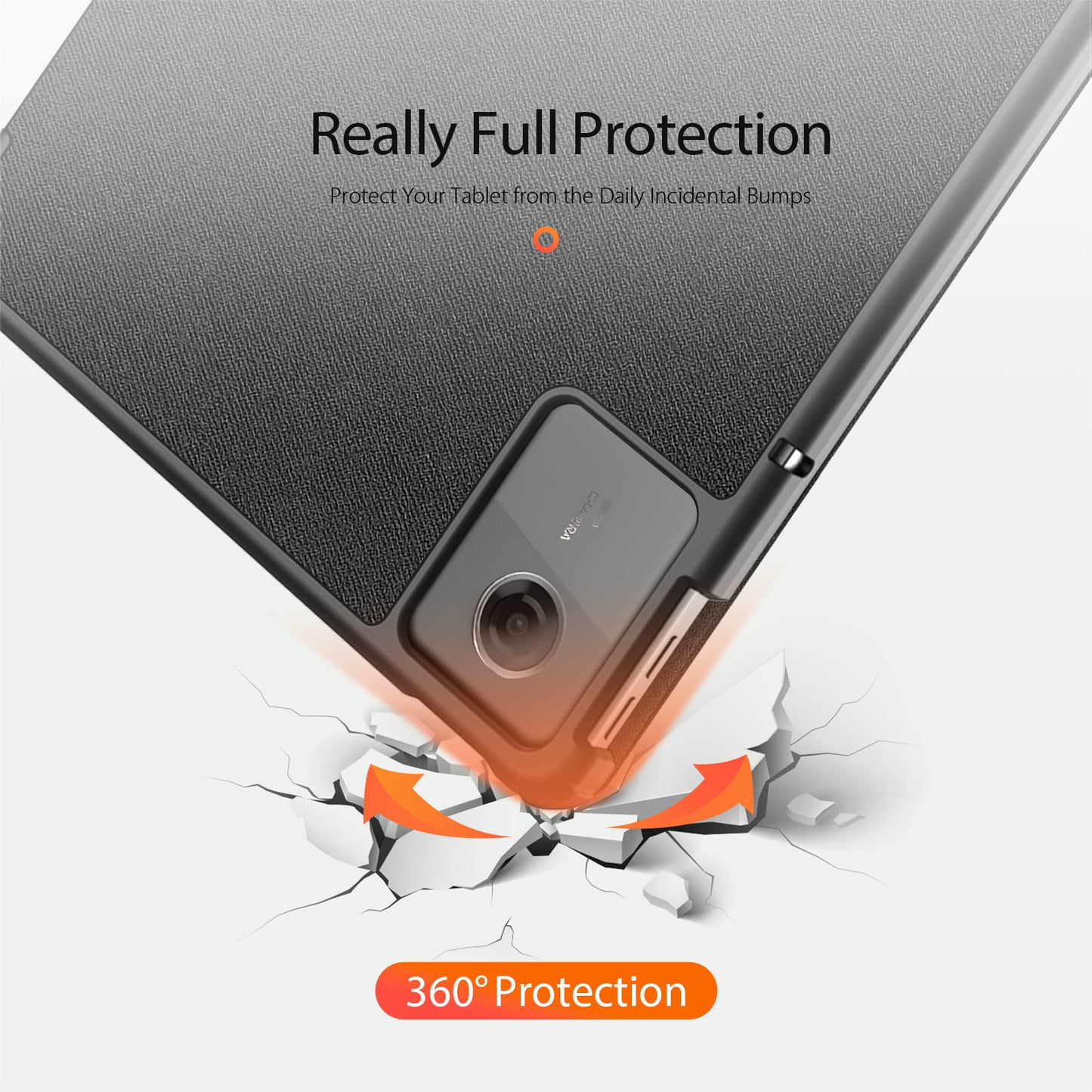 For Lenovo Tab K11 Gen 2 / Lenovo Idea Tab Case DUX DUCIS Domo Series Tri-fold Stand PU Leather Protective Tablet Cover - Black