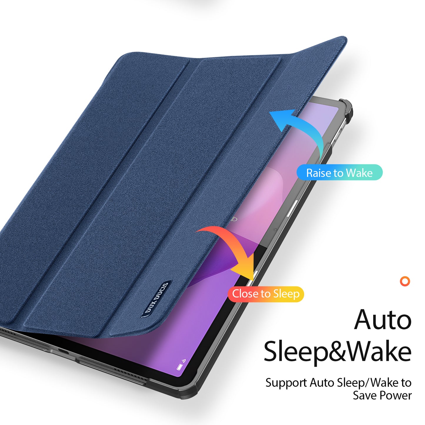 For Lenovo Tab K11 Gen 2 / Lenovo Idea Tab Case DUX DUCIS Domo Series Tri-fold Stand PU Leather Protective Tablet Cover - Blue