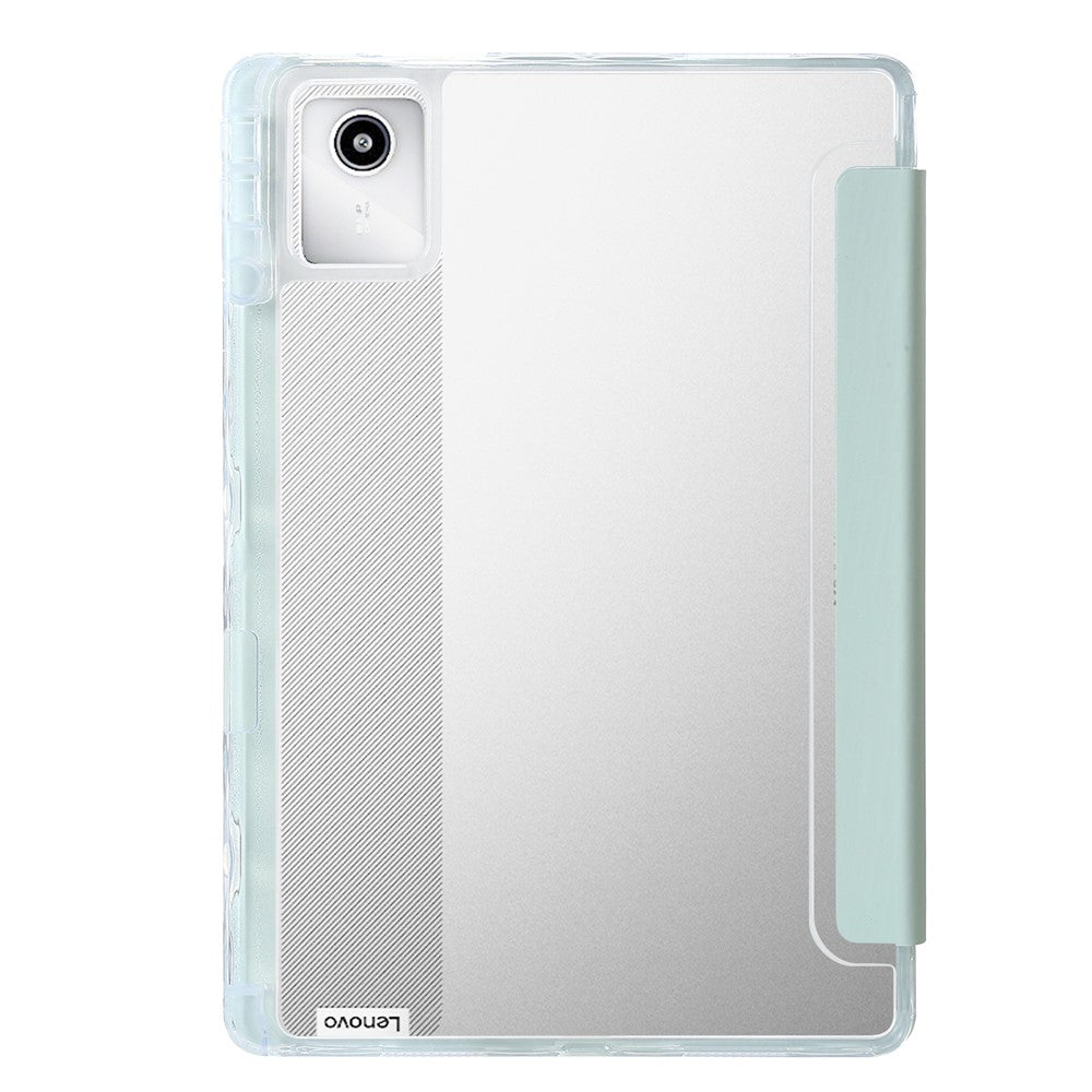 For Lenovo Xiaoxin Pad 11 2025 / Idea Tab (TB336ZU / TB336FU) Case PU Leather Origami Stand Clear Tablet Cover - Light Green