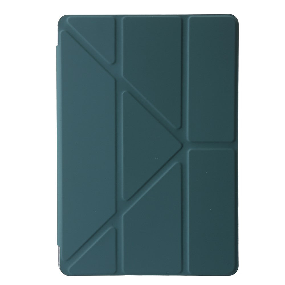 For Lenovo Xiaoxin Pad 11 2025 / Idea Tab (TB336ZU / TB336FU) Case PU Leather Origami Stand Clear Tablet Cover - Blackish Green